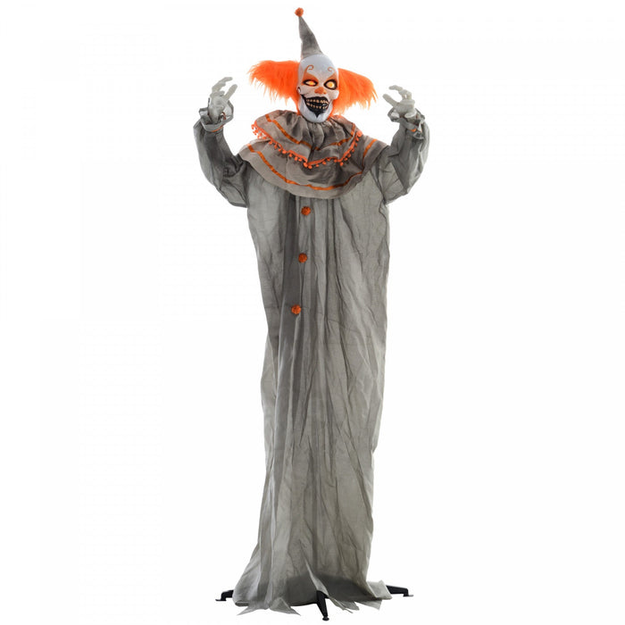 Homcom Halloween Clown Animatronic Prop With Light Up Eyes