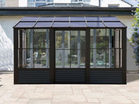 Florence - Wall Mounted Solarium 8x16 Polycarbonate Roof In Black