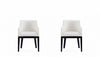 Gansevoort Modern Wood Vegan Leather Armchair in Ivory - Set of 2 