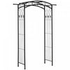 Outsunny Outdoor Garden Arbor With Scrollwork Design, Wedding Arch, Black