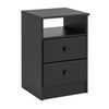 Astrid 2-Drawer Nightstand - Black