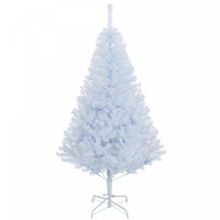 HOMCOM 5' Artificial Christmas Tree with 536 Branch Tips Metal Stand White