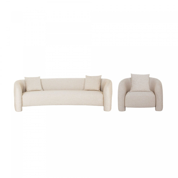 Sylvia Modern Glam 2-Piece Sofa Set in Gold Dust 