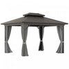 Outsunny 10' X 12' Hardtop Gazebo, Aluminum Frame Garden Sun Shelter With Double Tier Metal Roof, Mo