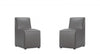 Anna Square Modern Vegan Leather Dining Chair in Graphite - Set of 2 