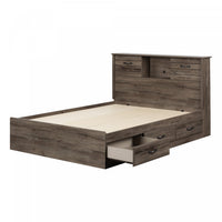 Ulysses Storage Bed And Bookcase Headboard Set Fall Oak - South Shore Full Bed