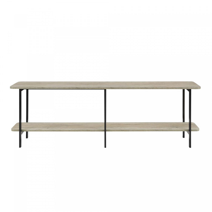 Celine Contemporary Modern 71\" Console Table in Rustic Gray (2-Shelf) 