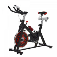 Soozier Indoor Exercise Bike, Stationary Bike, Upright Cycling Sport Cardio Machine For Home Gym Wit