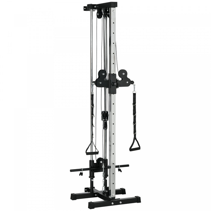 Soozier Wall Mount Cable Station With 15 Positions Adjustable Dual Pulleys