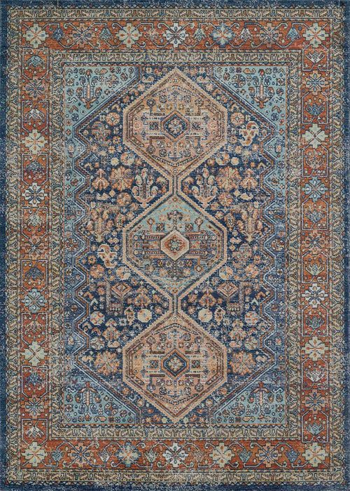 Alicia Traditional 9'3\" x 11'10\" Area Rug in Blue Indoor Area Rug 