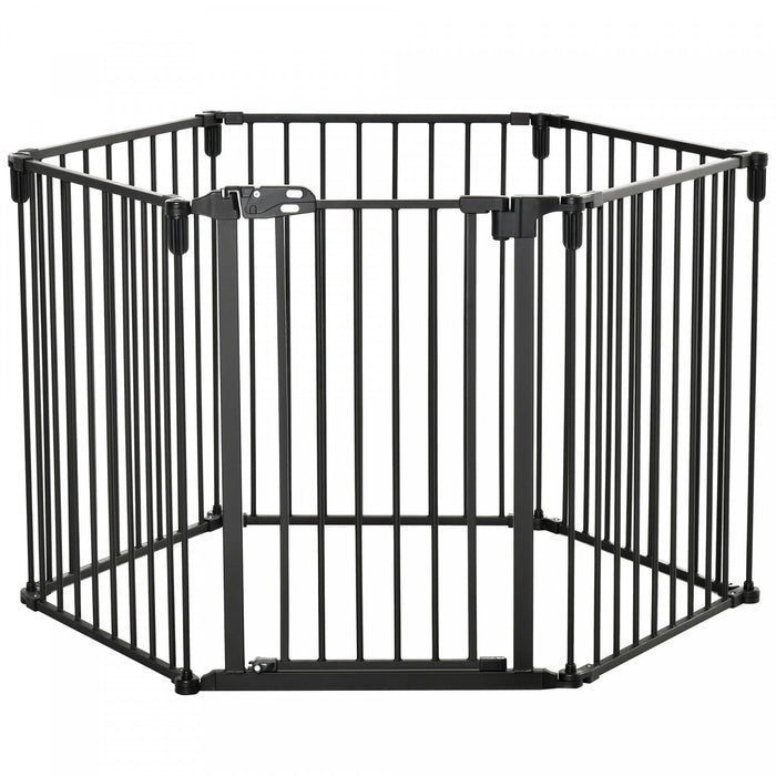 Pawhut Dog Playpen Diy Adjustable, Puppy Play Pen Dog Fences Indoor With Automatically Close Lock, P