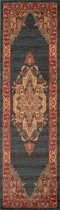 Lux Traditional 2'3\" x 7'6\" Runner Rug in Blue Indoor Area Rug 