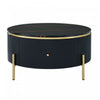 Nelson 31.5\" Modern Round Coffee Table With 2 Storage Drawers - Black 
