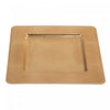 Charger Plate Square Beaded Gold 13 x 13 - Set of 2 Dinnerware