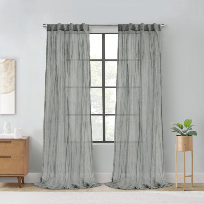 Habitat Paloma Pale Thyme Sheer Dual Header Curtain Panel - 52 x 84