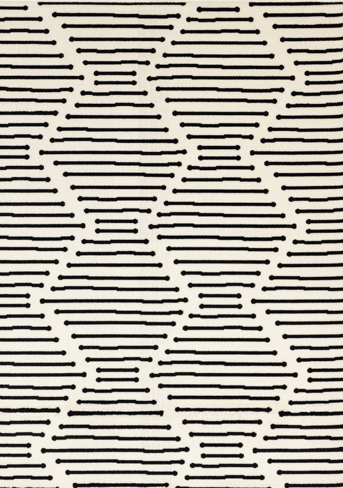 Forte Black White Stripes Area Rug - 5'3\" x 7'5\"