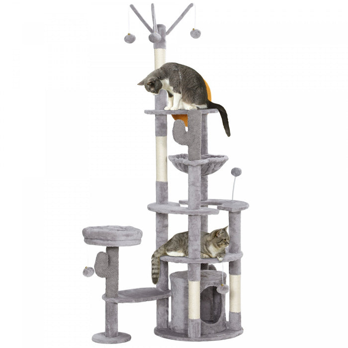 Pawhut 71\" Tall Cat Tree, Multi-level Cat Tower For Indoor Cats With Scratching Posts, Sisal Pad, Ca