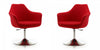 Kinsey Modern Wool Blend Swivel Lounge Chair in Red - Set of 2 Accent Chair 
