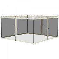 Outsunny Replacement Mosquito Netting For Gazebo 13' X 13' Black Screen Walls For Canopy With Zipper