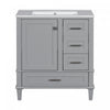 Katherine 30\" Solid Wood Bathroom Vanity With Sink Combo - Grey 
