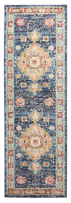 Lotus Navy Rug 2'8\" x 8'2\" 