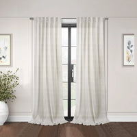 Habitat Austin Linen Light Filtering Dual Header Curtain Panel - 52 x 108