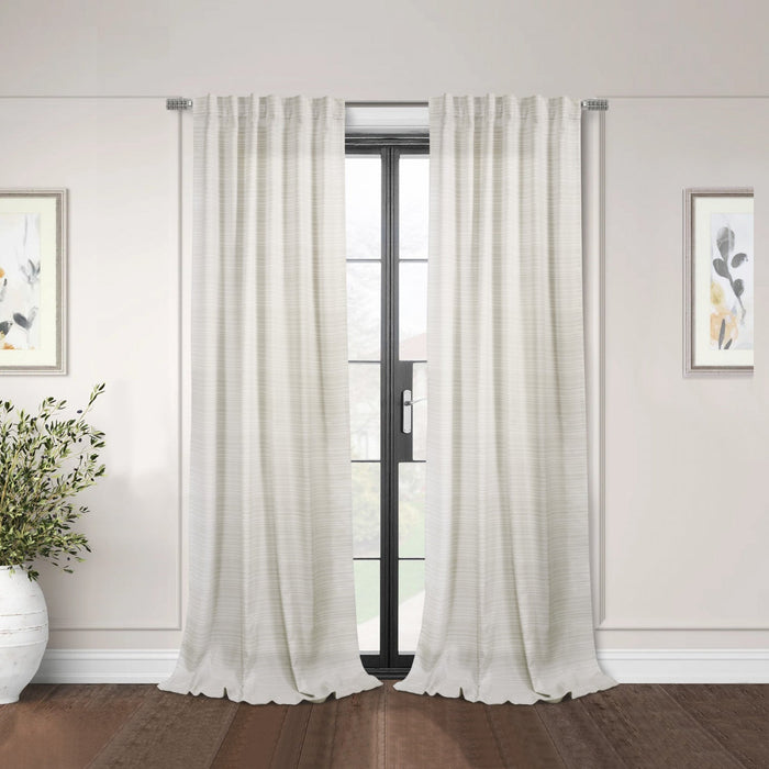 Habitat Austin Linen Light Filtering Dual Header Curtain Panel - 52 x 108
