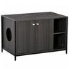 Pawhut Cat Litter Box Enclosure Hidden Cat Furniture Cabinet Indoor Cat Washroom Double-door Nightst