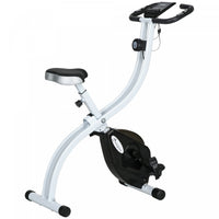 Soozier Foldable Exercise Bike With 8-level Resistance And Wheels, Black