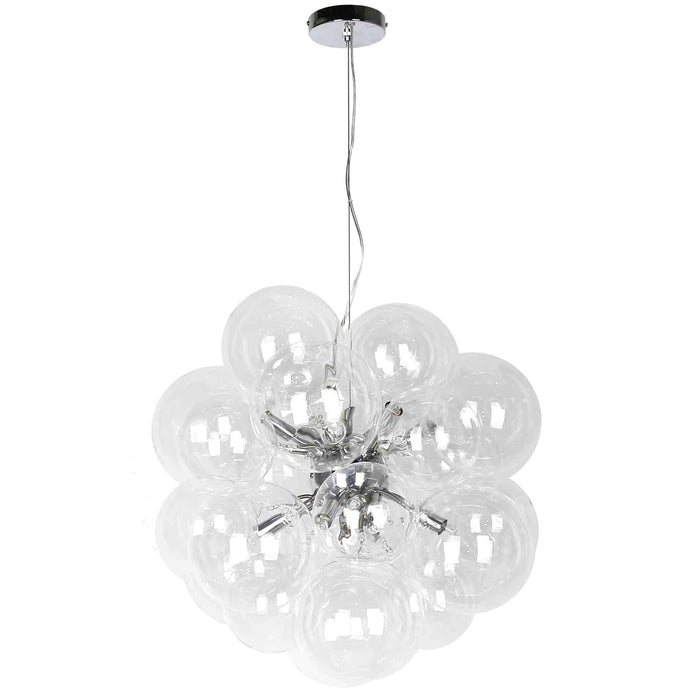 Dainolite Comet 6 Light Chandelier Polished Chrome Finish Clear Glass Lamp