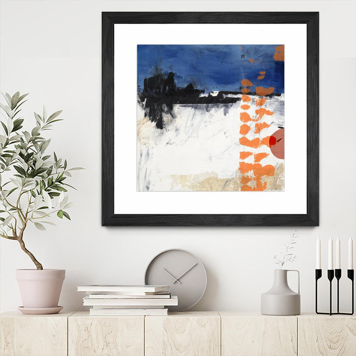 \"Midnight Rise Ii\" Matted and Framed Black 36x36 Wall Art