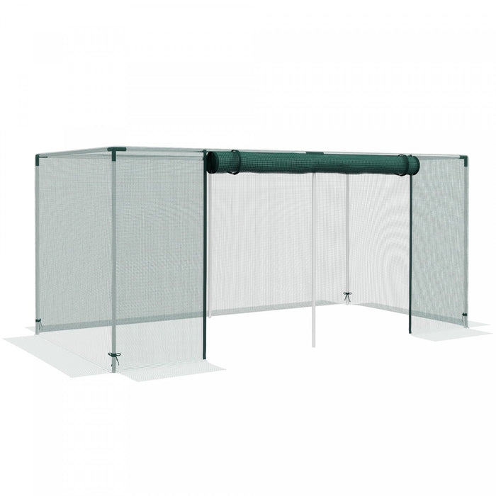 Outsunny 8' X 4' Plant Protection Tent Crop Cage With Door, Green
