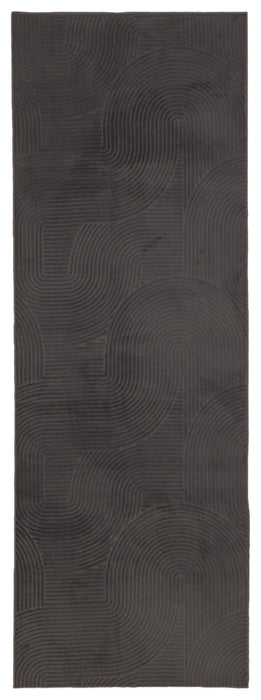 Elion Contemporary Charcoal Washable Rug 2'8\" x 8'0\" Indoor Area Rug 