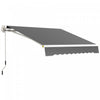 Outsunny 8' X 6.5' Retractable Awning With LED Lights, Uv40+, Dark Grey