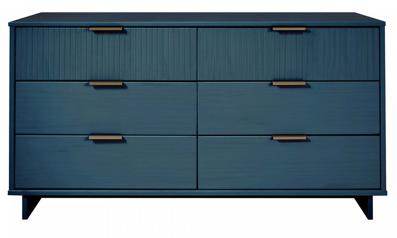 Granville Modern 55\" Dresser in Midnight Blue (6-Drawer) 