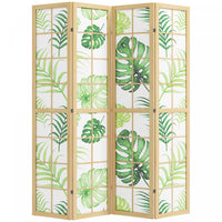 HOMCOM 4 Panel Folding Privacy Screen, Boho Room Divider for Living Room