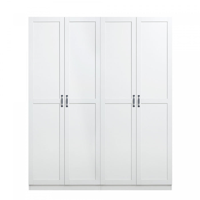 Hopkins Modern 2-Piece Wardrobe Closet in White Armoire 