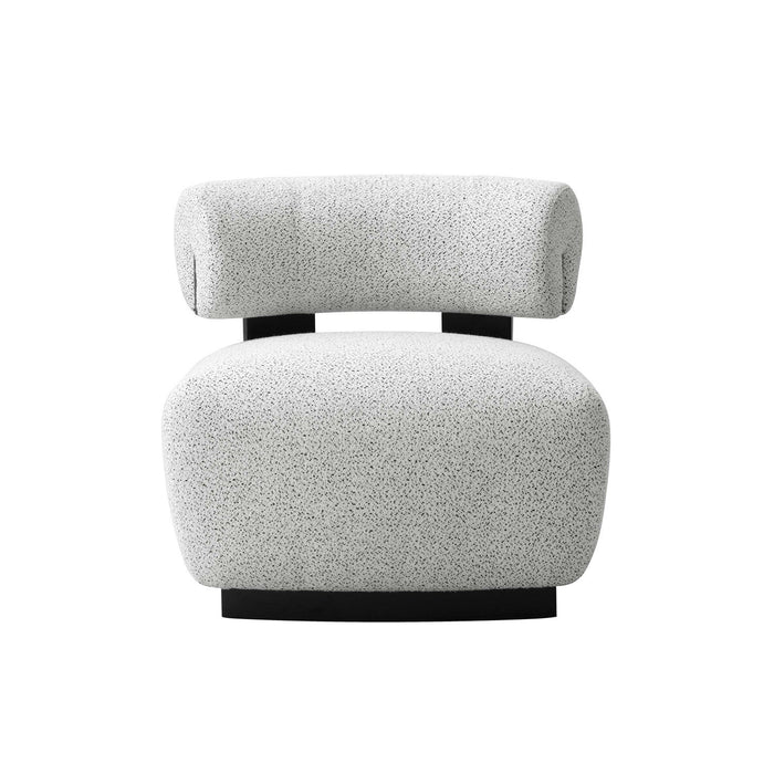 Bartow Mid-Century Modern Upholstered Lounge Chair in Ivory Multi 
