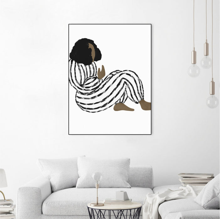 \"Form Vi\" Canvas Framed Black 30x40 Wall Art