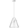 Dainolite Polly 1 Light Pendant Medium Matte White Finish Clear Glass Lamp