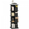 HOMCOM 4 Tier Rotating Bookshelf 360° Revolving Bookcase with Cubbies Black