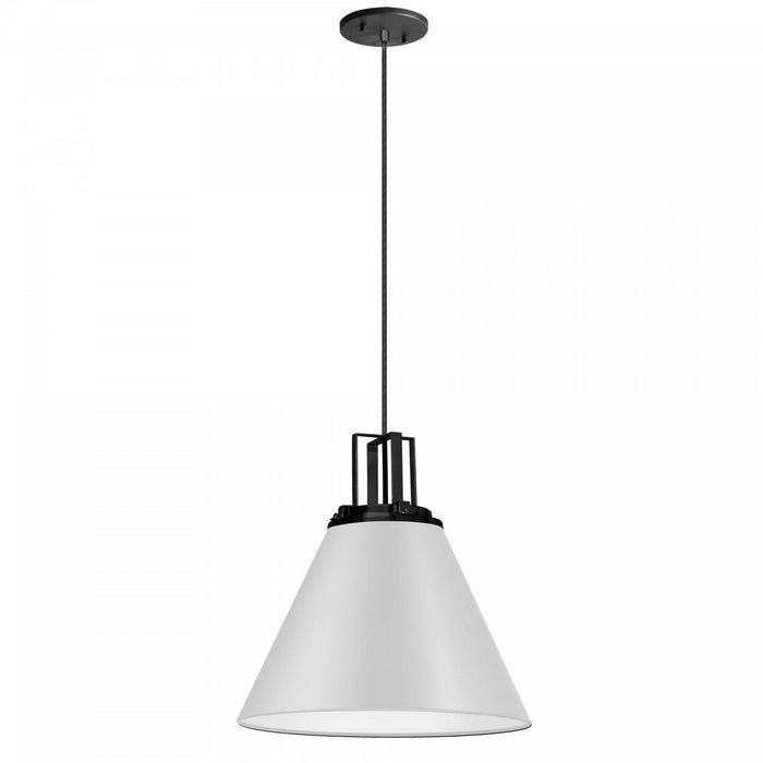 Dainolite Sonus 1 Light Pendant Matte White Matte Black Accent Lamp