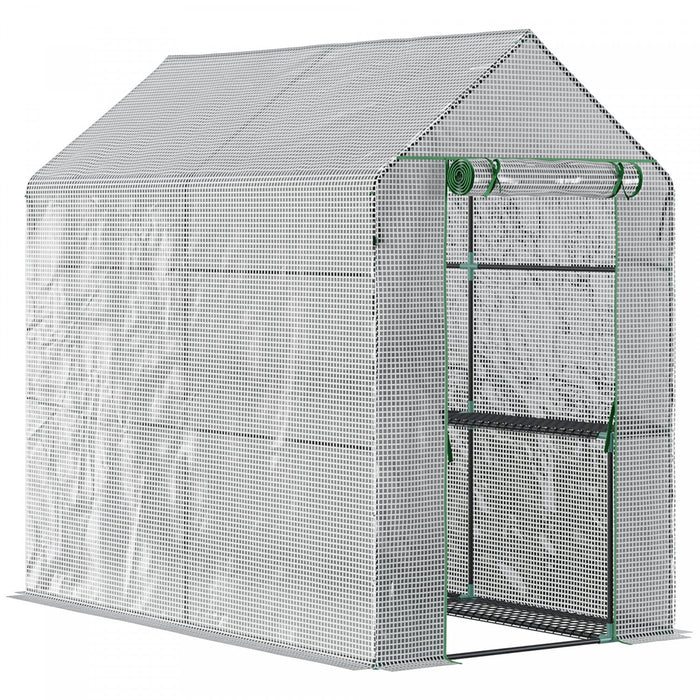 Outsunny 73\" X 47\" X 75\" Walk-in Greenhouse Outdoor Portable Plant Flower Growth Warm House Garden T