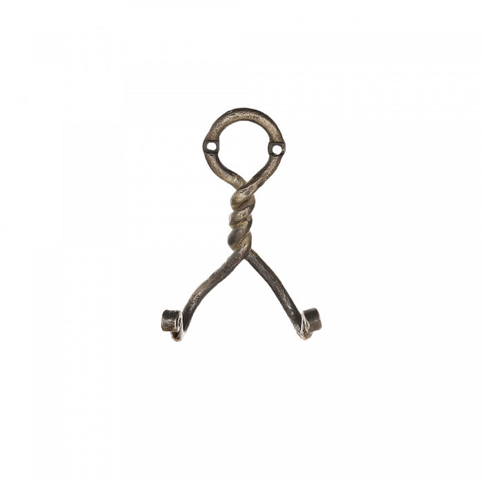 Double Twist Iron Wall Hook Antique Brass - Set of 4 Hooks