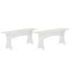 Coney Mid-Century Modern Dining Bench in White - Set of 2 