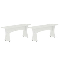 Coney Mid-Century Modern Dining Bench in White - Set of 2 