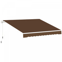 Outsunny 13' X 8' Manual Retractable Patio Awning Sun Shade Outdoor Deck Window Door Canopy Shelter