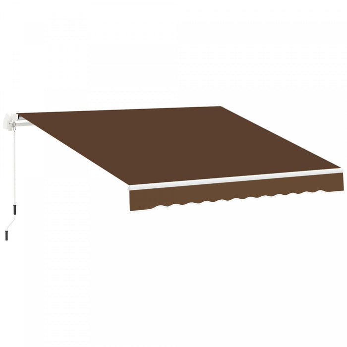 Outsunny 13' X 8' Manual Retractable Patio Awning Sun Shade Outdoor Deck Window Door Canopy Shelter 