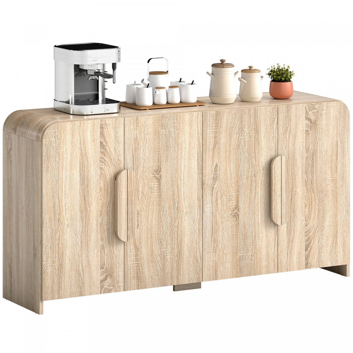 HOMCOM Sideboard Cabinet, 62" Modern Buffet Cabinet with Soft-Close Doors