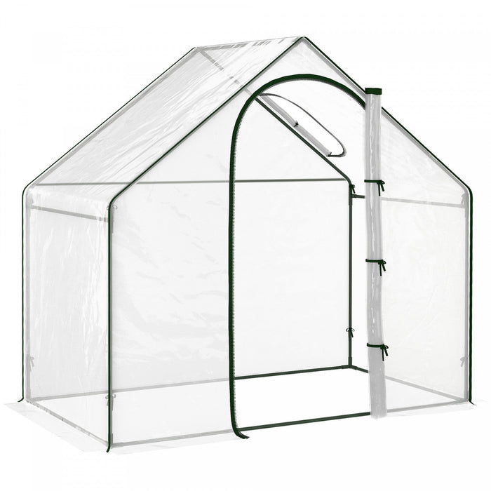 Outsunny 6'x3.3'x5.5' Walk-in Garden Greenhouse With Door And Top Window, Portable Mini Greenhouse F